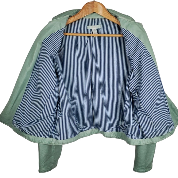 Women's Chico's Vegan Leather Jacket. Green. Chico's Size 2 (12 Or MED conv) - Picture 6 of 15